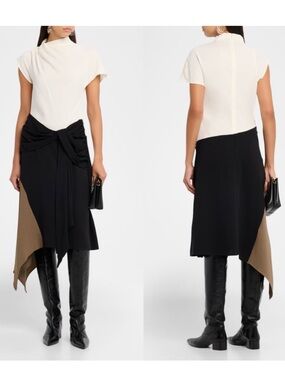 staud ivory and dark oak micro stripe cafu dress STAUD | Dresses | Staud Cafu Dress Ivorydark Oak Micro Stripe